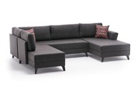 Coltar extensibil ERIS, antracit, 300x202x78 cm - 1