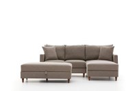 Coltar extensibil EVA, colt dreapta, crem, 210x195x82 cm - 1