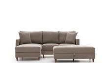 Coltar extensibil EVA, colt stanga, crem, 210x195x82 cm