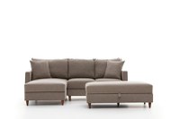 Coltar extensibil EVA, colt stanga, crem, 210x195x82 cm - 1