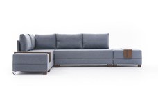 Coltar extensibil FLY, colt stanga, albastru, 280x210x70 cm