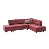 Coltar extensibil MANAMA, colt dreapta, rosu claret, 280x206x85 cm - 1