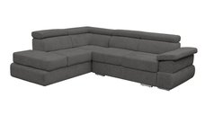 Coltar extensibil TIVOLI 2S3, gri inchis, colt stanga, cu lada depozitare, 285x225x90 cm