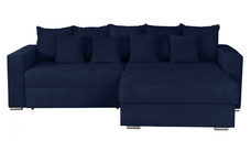 Coltar FELIX extensibil, cu arcuri si lada depozitare, colt interschimbabil, albastru, 266x165x90 cm