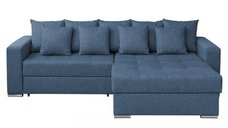 Coltar FELIX extensibil, cu arcuri si lada depozitare, colt interschimbabil, albastru, 266x165x90 cm