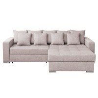 Coltar FELIX extensibil, cu arcuri si lada depozitare, colt interschimbabil, bej, 266x165x90 cm - 1