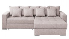 Coltar FELIX extensibil, cu arcuri si lada depozitare, colt interschimbabil, bej, 266x165x90 cm
