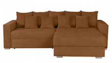 Coltar FELIX extensibil, cu arcuri si lada depozitare, colt interschimbabil, caramiziu, 266x165x90 cm