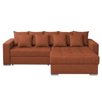 Coltar FELIX extensibil, cu arcuri si lada depozitare, colt interschimbabil, caramiziu, 266x165x90 cm - 1