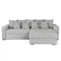 Coltar FELIX extensibil, cu arcuri si lada depozitare, colt interschimbabil, gri deschis, 266x165x90 cm - 1