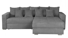 Coltar FELIX extensibil, cu arcuri si lada depozitare, colt interschimbabil, gri inchis, 266x165x90 cm