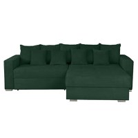 Coltar FELIX extensibil, cu arcuri si lada depozitare, colt interschimbabil, verde, 266x165x90 cm - 1