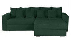 Coltar FELIX extensibil, cu arcuri si lada depozitare, colt interschimbabil, verde, 266x165x90 cm