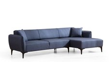 Coltar fix BELISSIMO, colt dreapta, albastru, 270x95x67 cm