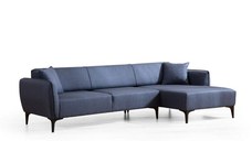 Coltar fix BELISSIMO, colt dreapta, albastru, 270x95x67 cm