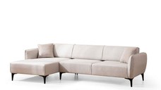 Coltar fix BELISSIMO, colt stanga, alb inchis, 270x140x67 cm