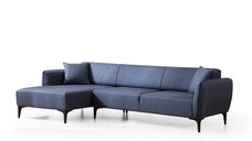 Coltar fix BELISSIMO, colt stanga, albastru, 270x140x67 cm