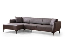Coltar fix BELISSIMO, colt stanga, gri inchis, 270x140x67 cm