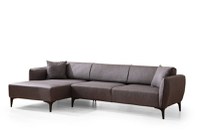 Coltar fix BELISSIMO, colt stanga, gri inchis, 270x140x67 cm - 1