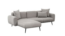 Coltar fix SIDE, colt stanga, gri deschis, 252x158x77 cm