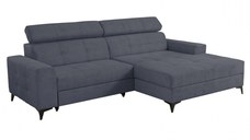 Coltar FLORIDA ONE extensibil, cu arcuri si lada depozitare, colt dreapta, albastru petrol, 275x175x92 cm