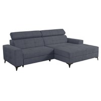 Coltar FLORIDA ONE extensibil, cu arcuri si lada depozitare, colt dreapta, albastru petrol, 275x175x92 cm - 1