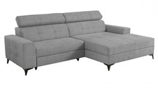Coltar FLORIDA ONE extensibil, cu arcuri si lada depozitare, colt dreapta, gri, 275x175x92 cm