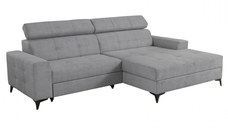 Coltar FLORIDA ONE extensibil, cu arcuri si lada depozitare, colt dreapta, gri deschis, 275x175x92 cm