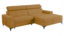 Coltar FLORIDA ONE extensibil, cu arcuri si lada depozitare, colt dreapta, mustar, 275x175x92 cm