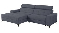Coltar FLORIDA ONE extensibil, cu arcuri si lada depozitare, colt stanga, albastru petrol, 275x175x92 cm