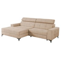 Coltar FLORIDA ONE extensibil, cu arcuri si lada depozitare, colt stanga, bej, 275x175x92 cm - 1