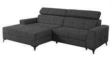 Coltar FLORIDA ONE extensibil, cu arcuri si lada depozitare, colt stanga, gri antracit, 275x175x92 cm