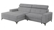Coltar FLORIDA ONE extensibil, cu arcuri si lada depozitare, colt stanga, gri deschis, 275x175x92 cm