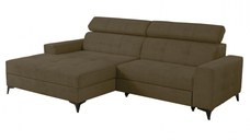 Coltar FLORIDA ONE extensibil, cu arcuri si lada depozitare, colt stanga, kaki, 275x175x92 cm