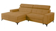 Coltar FLORIDA ONE extensibil, cu arcuri si lada depozitare, colt stanga, mustar, 275x175x92 cm