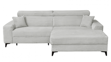 Coltar FLORIDA ONE L TILIA extensibil, cu arcuri si lada depozitare, colt dreapta, gri deschis, 280x175x95 cm