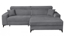 Coltar FLORIDA ONE L TILIA extensibil, cu arcuri si lada depozitare, colt dreapta, gri inchis, 280x175x95 cm