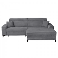 Coltar FLORIDA ONE L TILIA extensibil, cu arcuri si lada depozitare, colt dreapta, gri inchis, 280x175x95 cm - 1