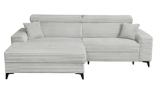 Coltar FLORIDA ONE L TILIA extensibil, cu arcuri si lada depozitare, colt stanga, gri deschis, 280x175x95 cm