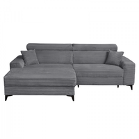 Coltar FLORIDA ONE L TILIA extensibil, cu arcuri si lada depozitare, colt stanga, gri inchis, 280x175x95 cm - 1