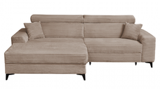 Coltar FLORIDA ONE L TILIA extensibil, cu arcuri si lada depozitare, colt stanga, maro, 280x175x95 cm