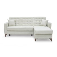 Coltar LUCIANO extensibil, cu lada depozitare, colt interschimbabil, bej, 230x145x80 cm - 1