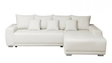 Coltar MARIBO BUCLE extensibil, cu arcuri si lada depozitare, colt dreapta, crem, 280x204x92 cm