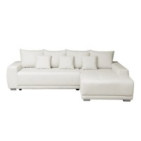 Coltar MARIBO BUCLE extensibil, cu arcuri si lada depozitare, colt dreapta, crem, 280x204x92 cm - 1
