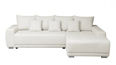 Coltar MARIBO BUCLE extensibil, cu arcuri si lada depozitare, colt dreapta, crem, 280x204x92 cm