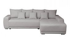 Coltar MARIBO BUCLE extensibil, cu arcuri si lada depozitare, colt dreapta, gri cu nuante roz, 280x204x92 cm