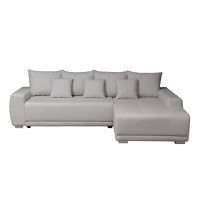 Coltar MARIBO BUCLE extensibil, cu arcuri si lada depozitare, colt dreapta, gri cu nuante roz, 280x204x92 cm - 1