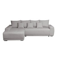 Coltar MARIBO BUCLE extensibil, cu arcuri si lada depozitare, colt stanga, gri cu nuante roz, 280x204x92 cm - 1