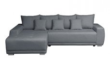 Coltar MARIBO BUCLE extensibil, cu arcuri si lada depozitare, colt stanga, gri inchis, 280x204x92 cm