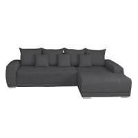 Coltar MARIBO II extensibil, cu arcuri si lada depozitare, colt dreapta, gri inchis, 282x205x92 cm - 1